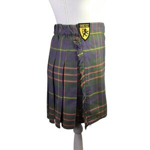 Sport Kilt Plaid Skirt Kilt Pleated Mini Size S Tartan USA Adjustable Wrap